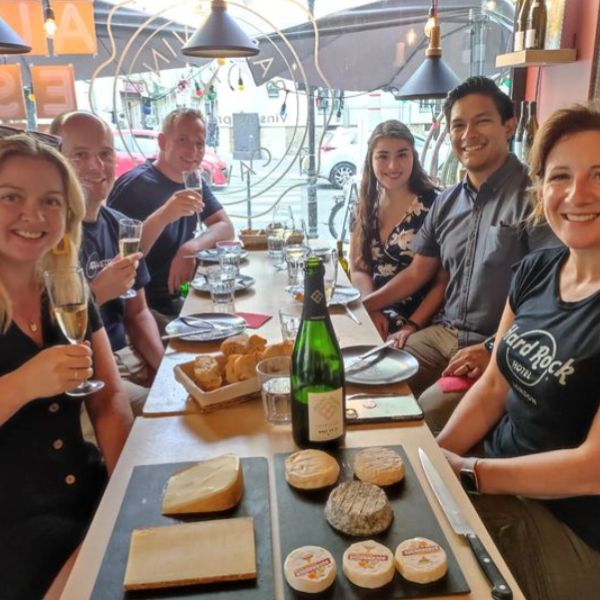 cheese tasting in Paris with champagne